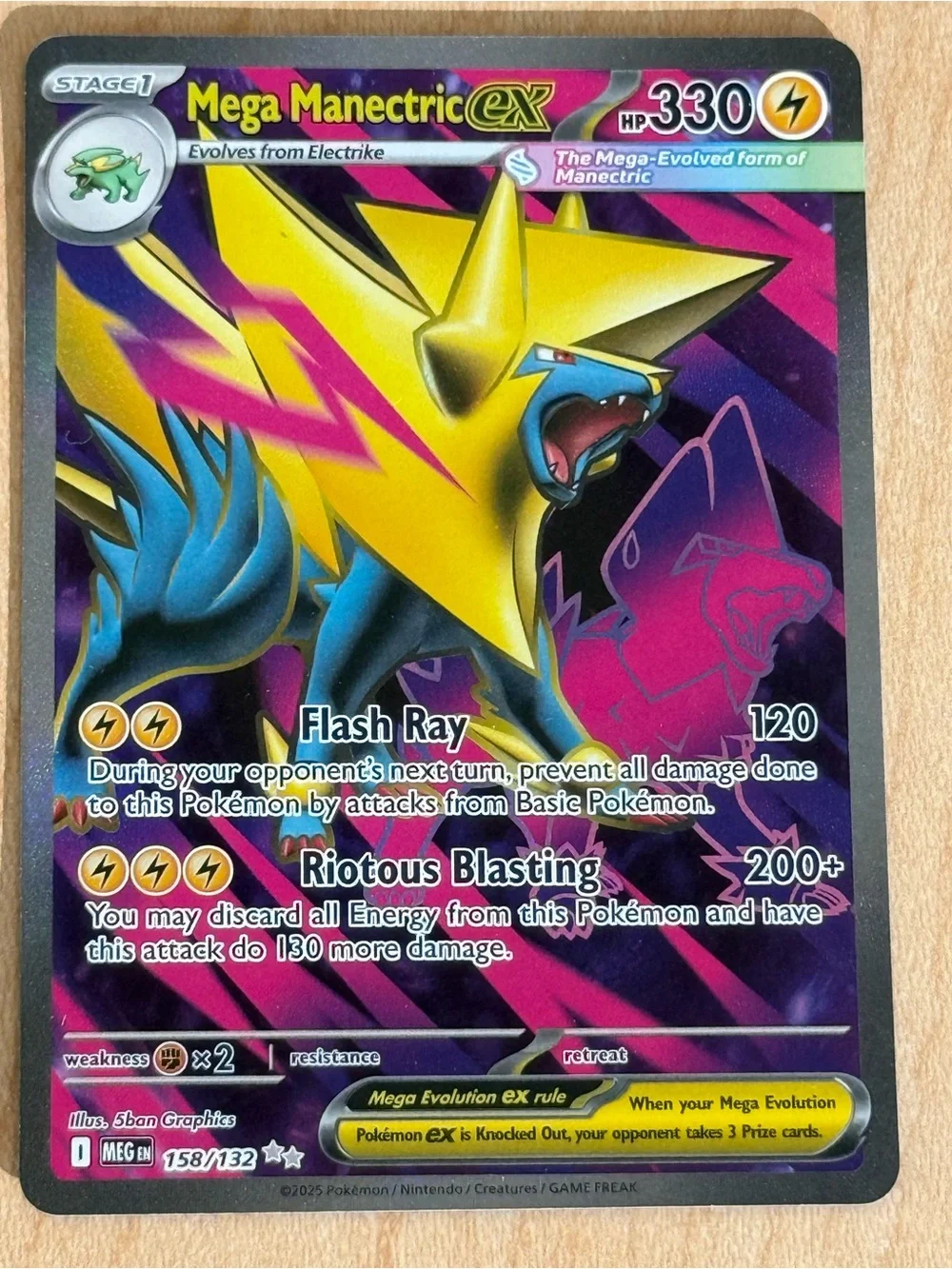 Mega Manectric ex 158/132 Me01: Mega Evolution Holo